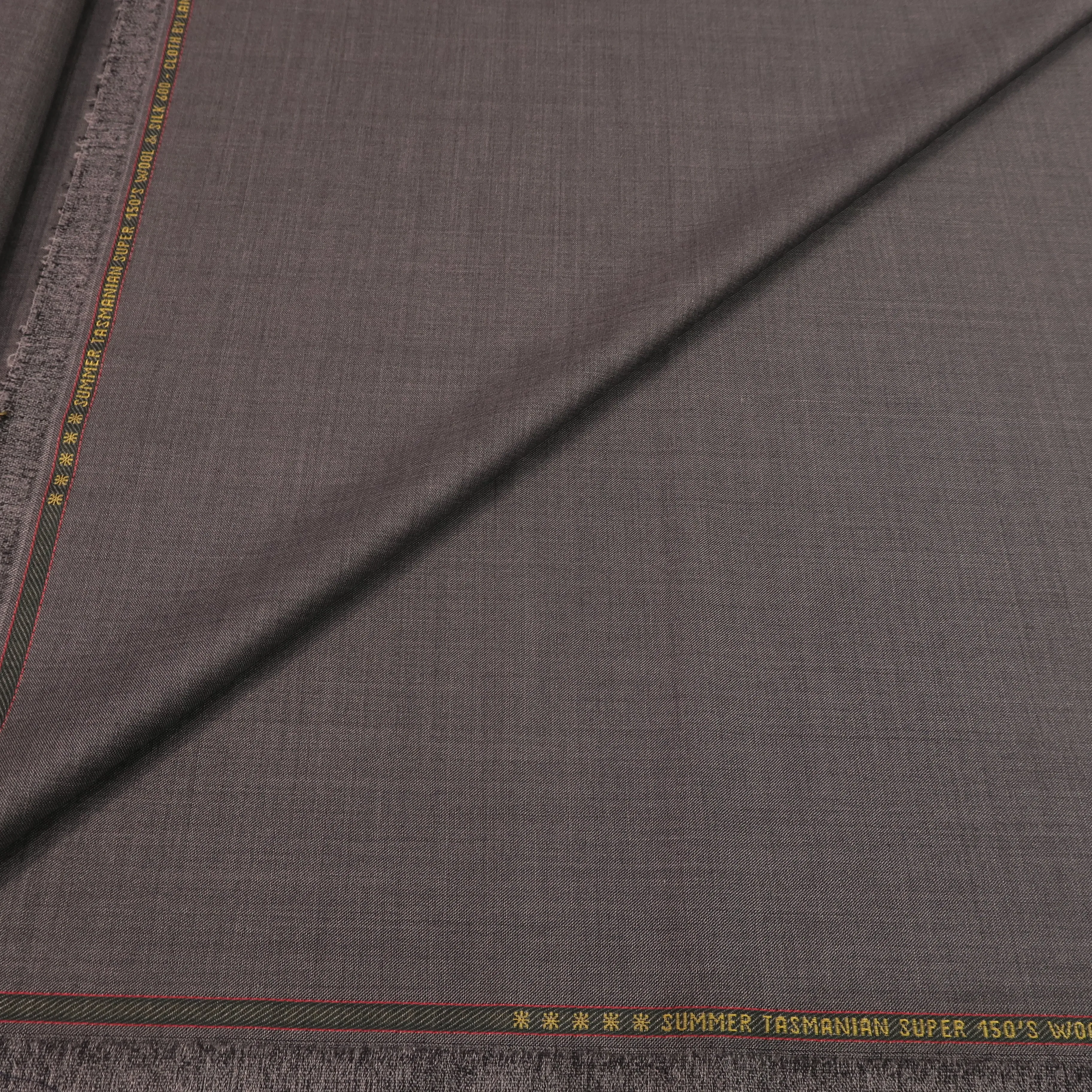 1.30 YDS Gull Gray Crosshatch Summertime Tasmanian Super 130s Wool Loro Piana Fabric