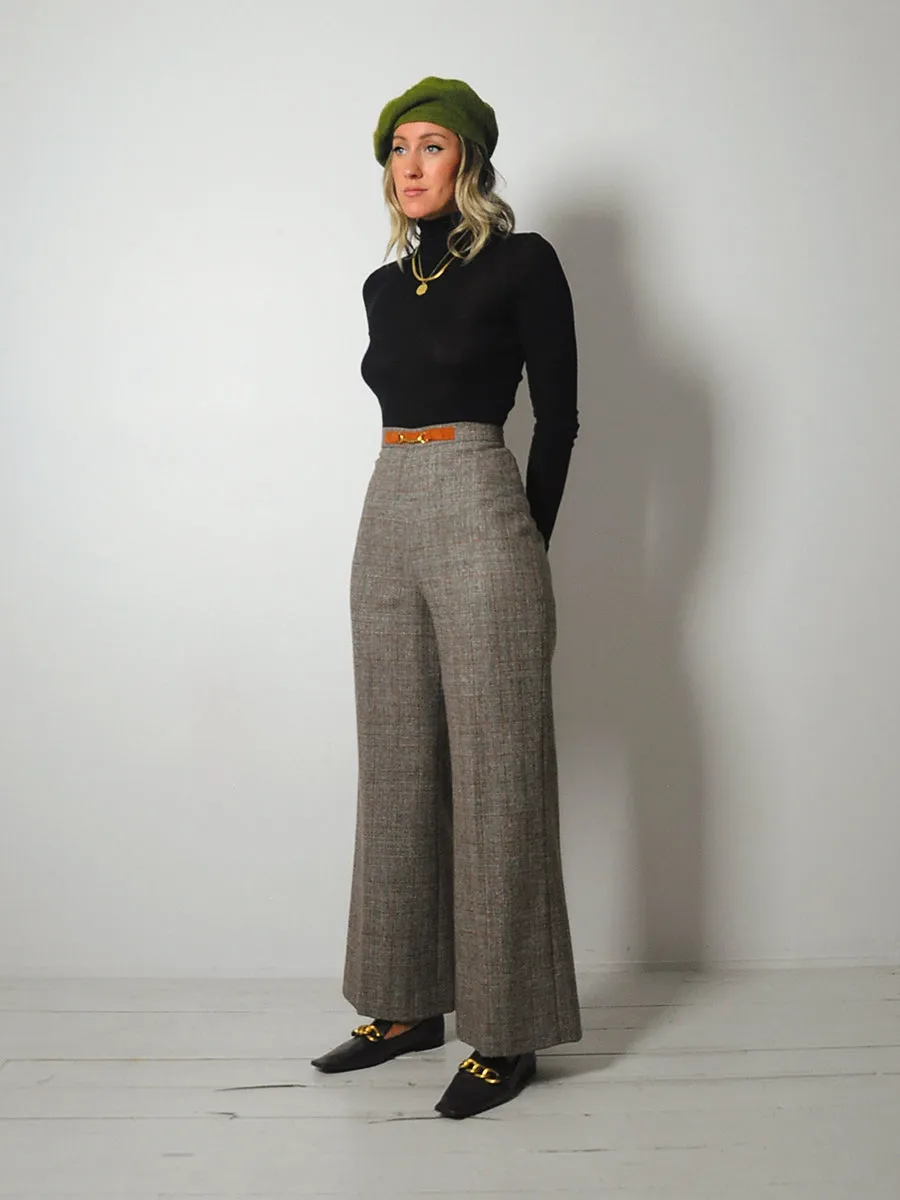 1970's Horsebit Tweed Trousers