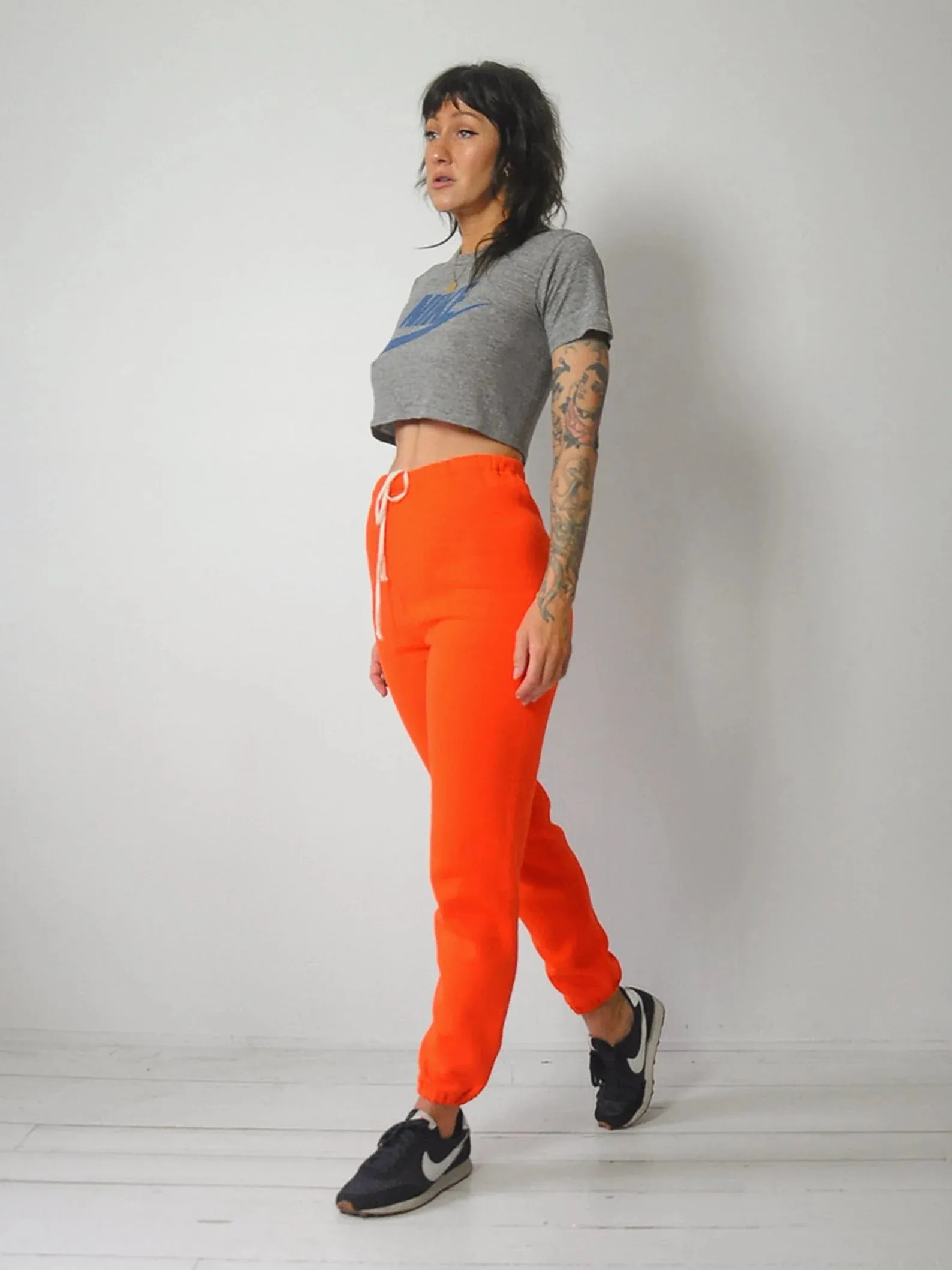 1980's Orange High Waist Sweatpants