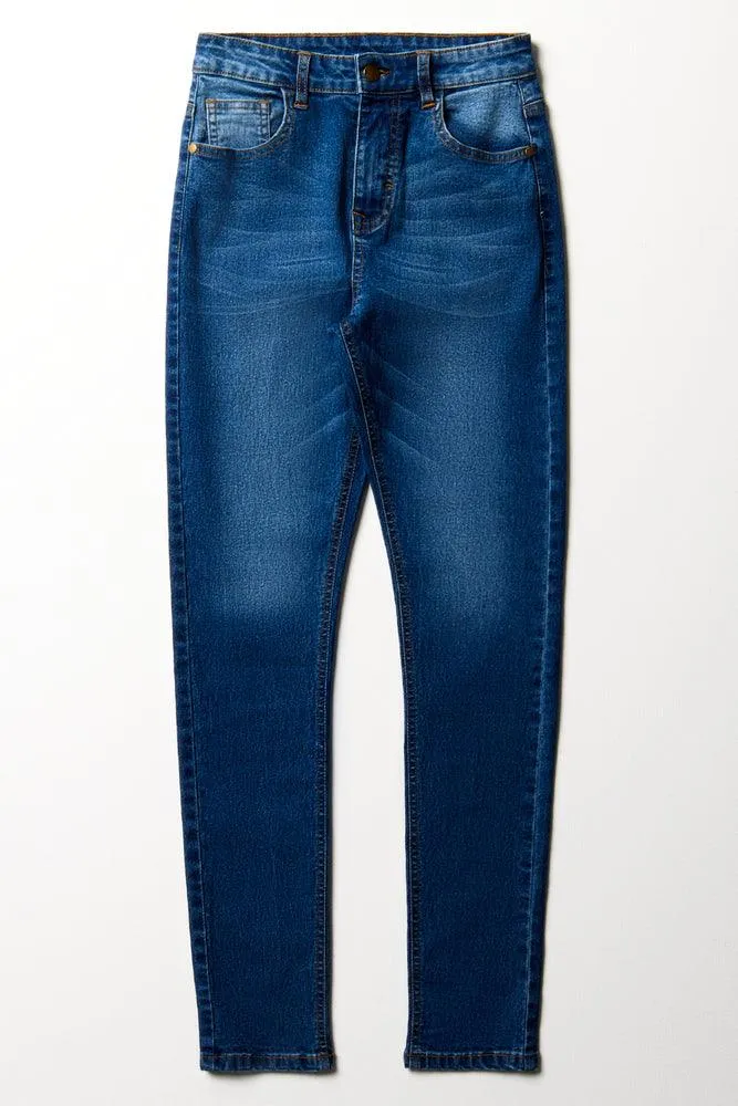 5 Pocket Skinny Denim Jeans Blue