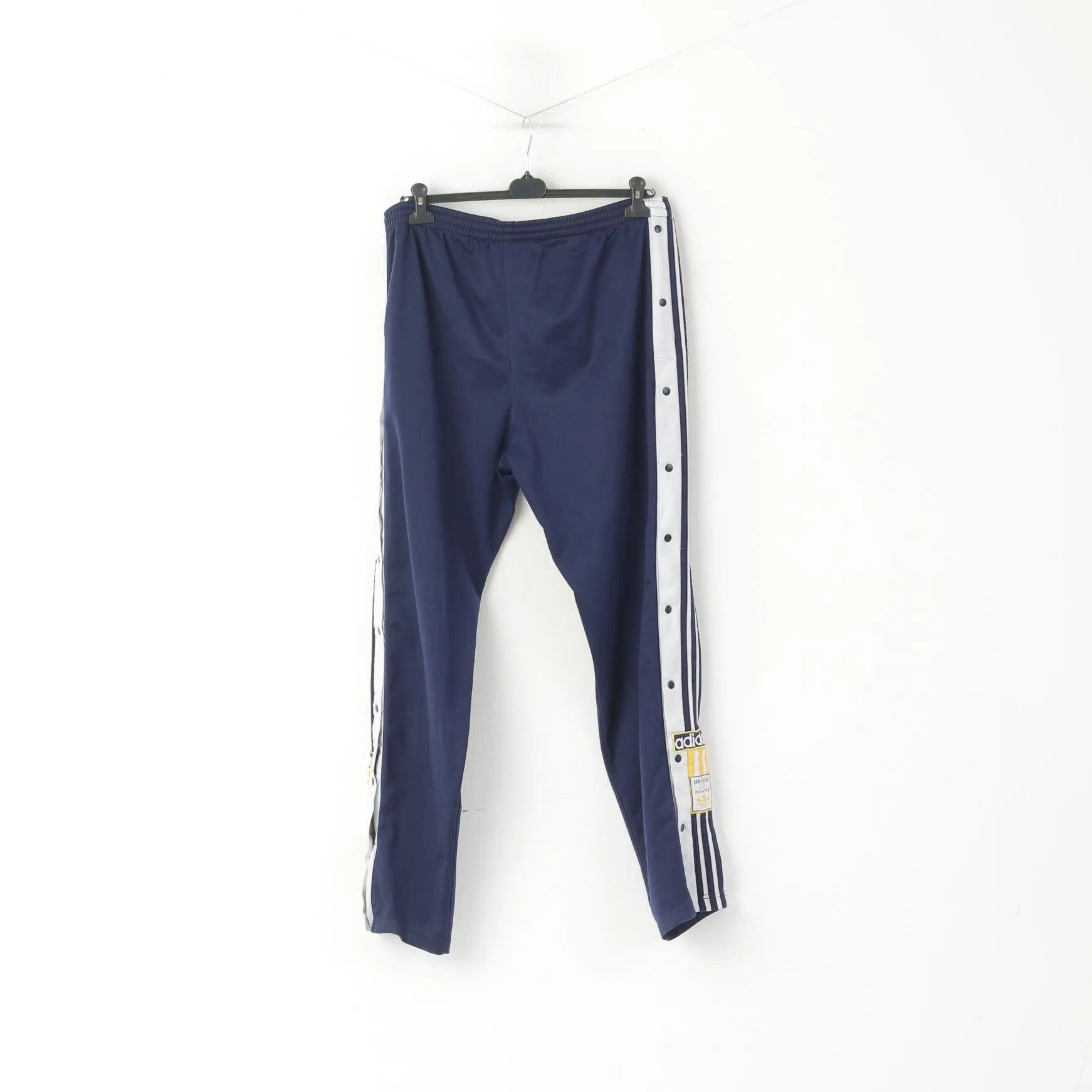 Adidas Men D10 F204 XXL Sweatpants Navy Vintage Snap Side Track Trousers