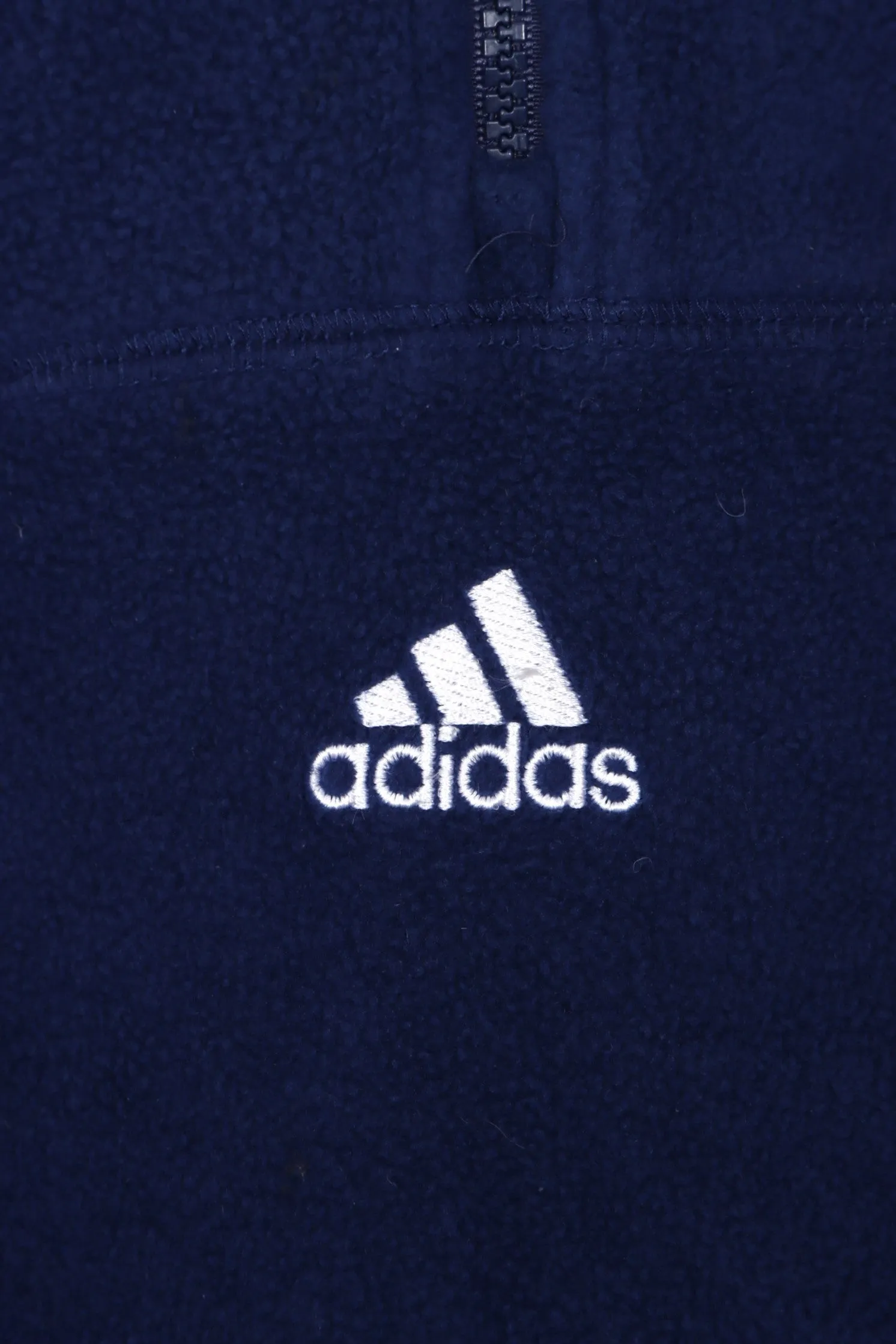 ADIDAS Three Stripe Centre Logo 1/4 Zip Fleece Sweatshirt (XL)