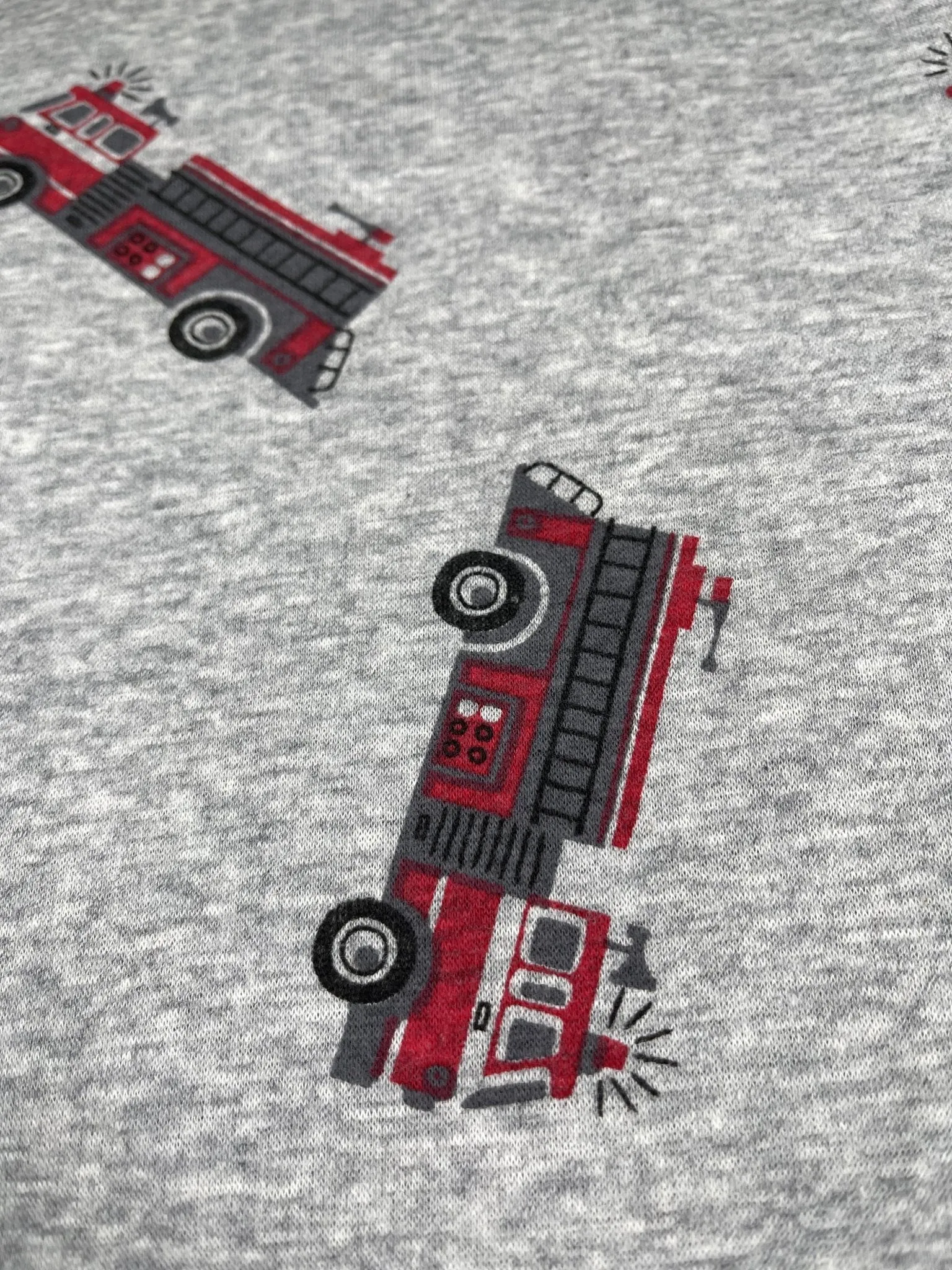 Alpine Fleece Fire Truck Print  Fabric