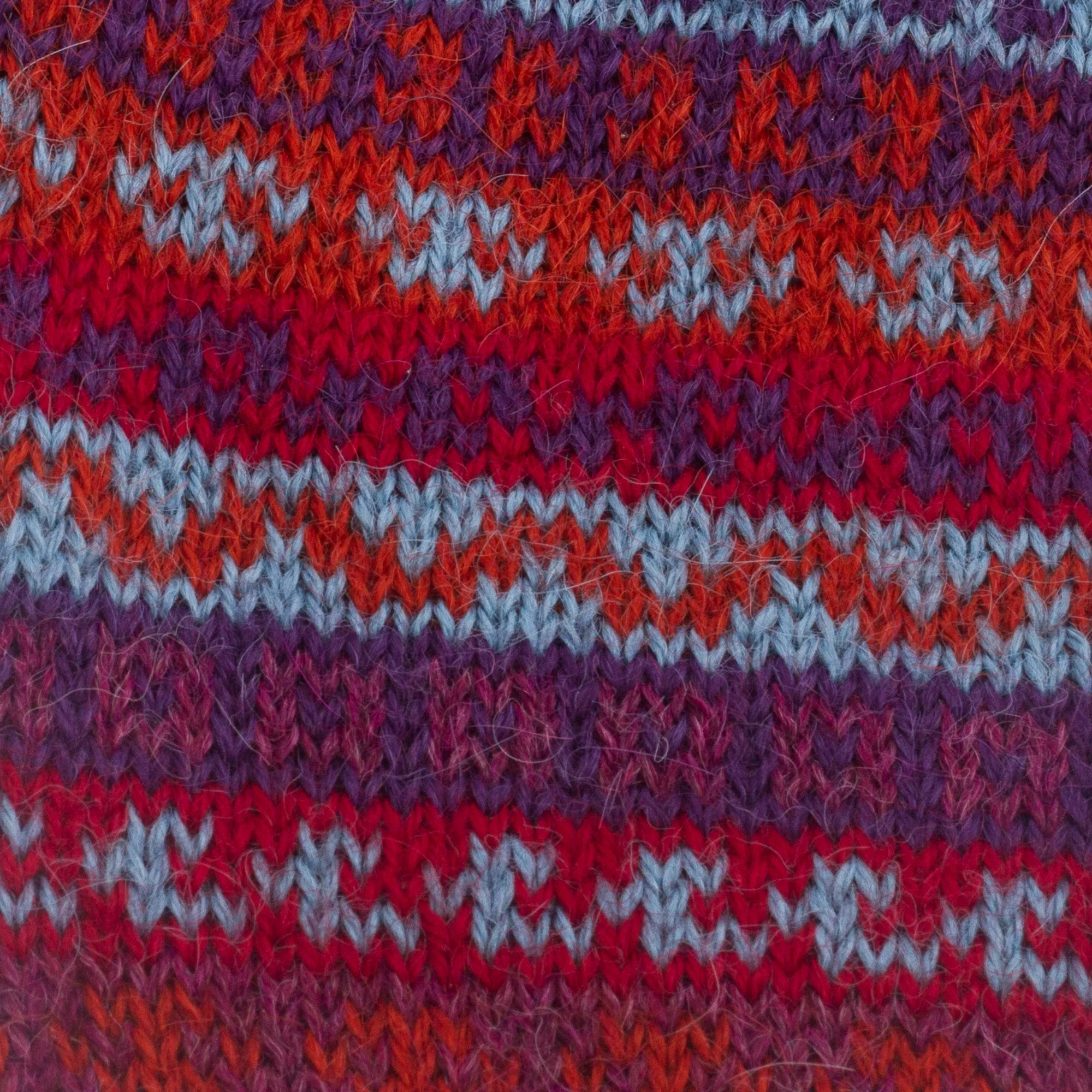 Andean Art Striped 100% Alpaca Knit Gloves from Peru