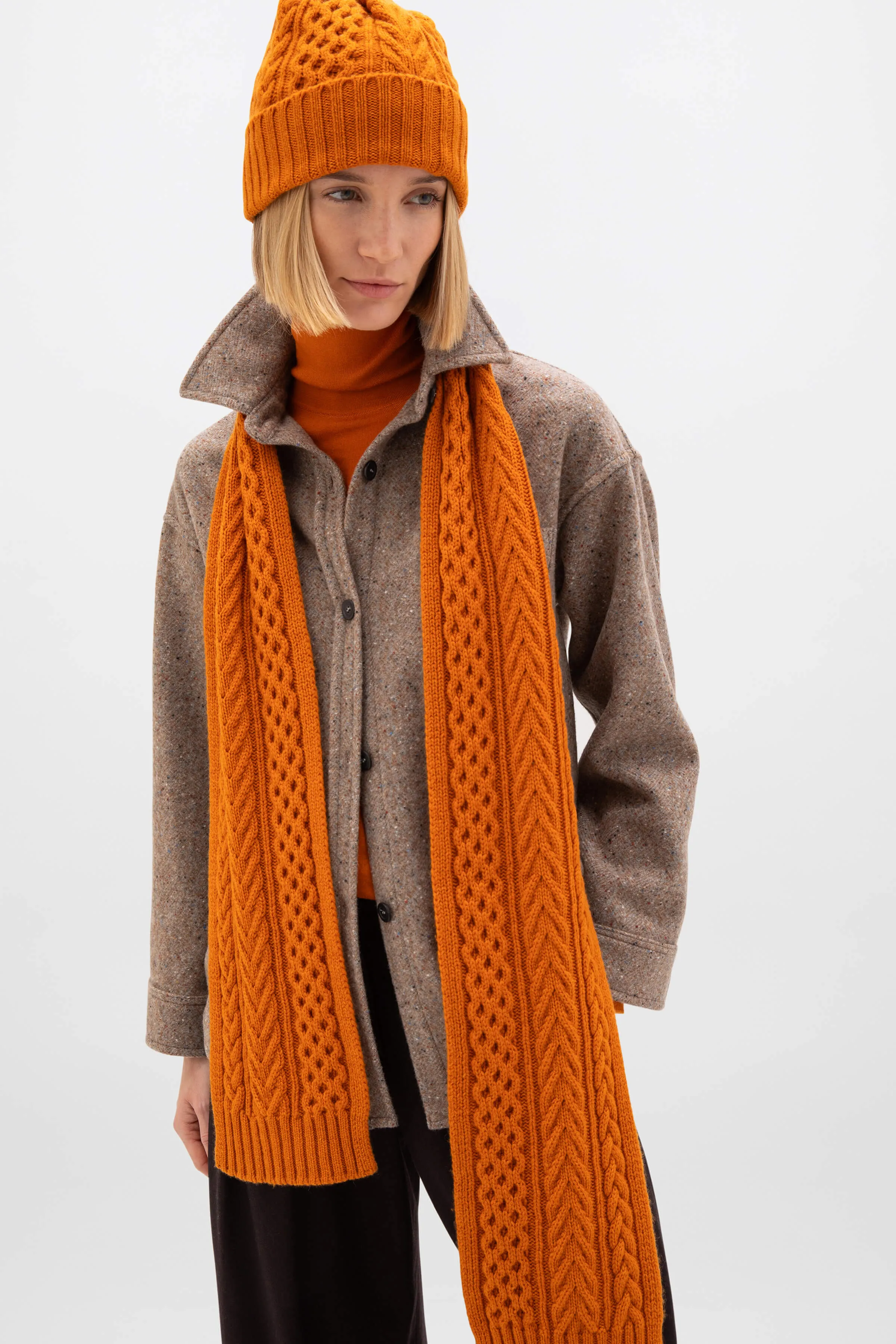 Aran Cable Cashmere Scarf