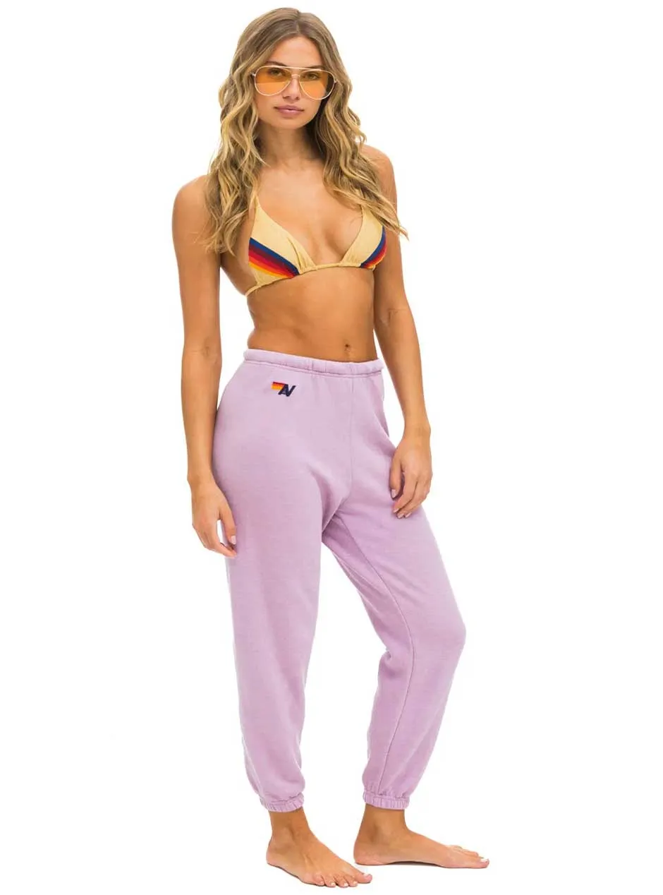 Aviator Nation Women's 5 Stripe Sweatpants - Mauve Pink Green