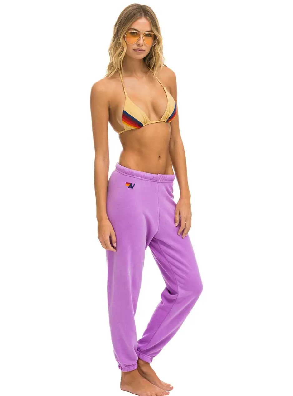 Aviator Nation Women's 5 Stripe Sweatpants - Neon Purple Pink Purple