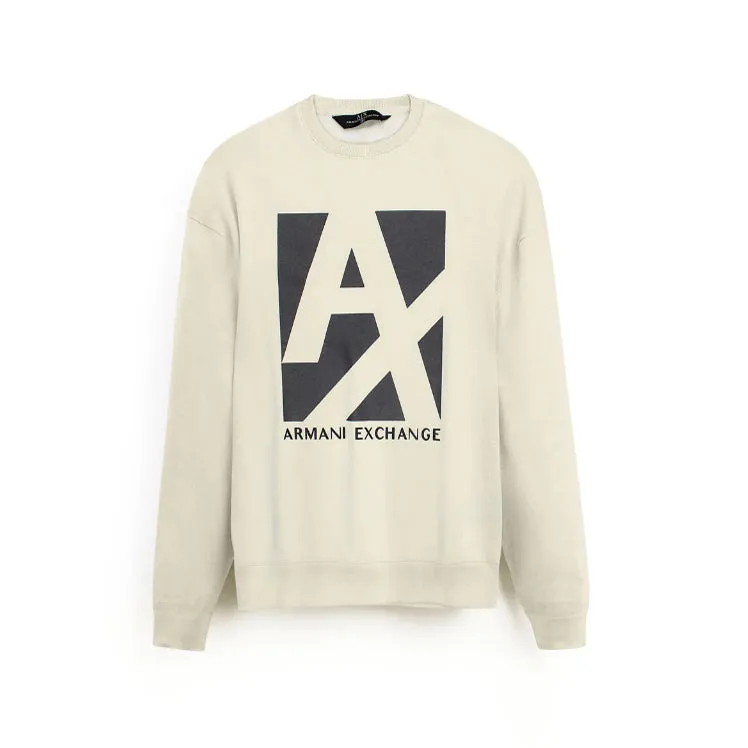 AX - Men 'Off White' Printed Fleece Sweatshirt AX361