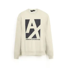 AX - Men 'Off White' Printed Fleece Sweatshirt AX361