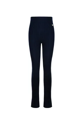 Azize - 100% Wool Navy Blue Trousers with Camisole Detail