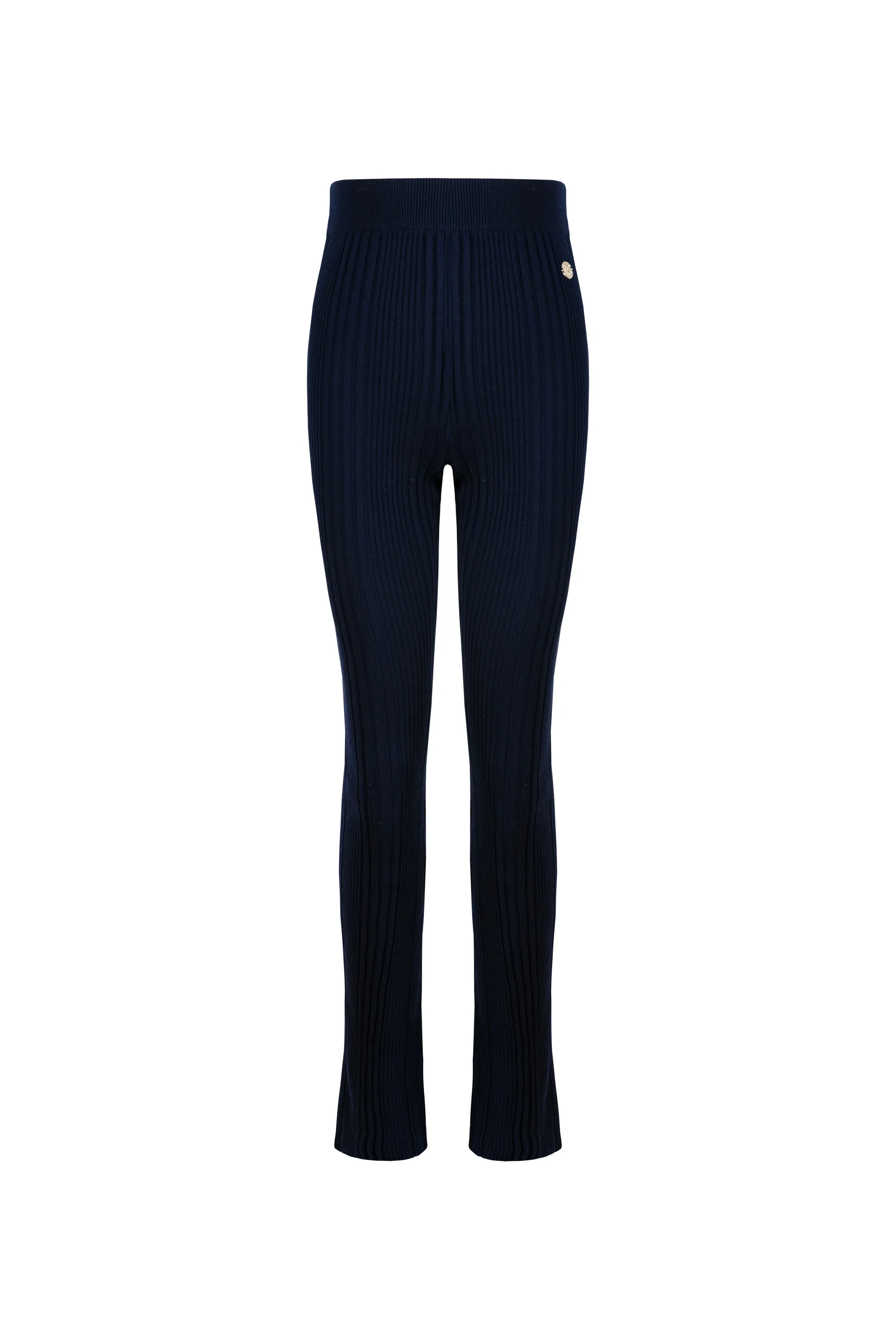 Azize - 100% Wool Navy Blue Trousers with Camisole Detail