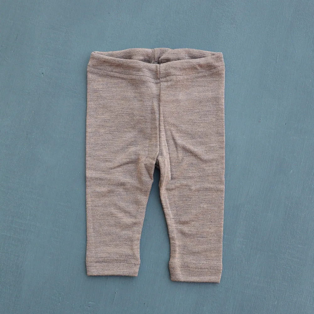 Baby Leggings in Wool/Silk - Walnut (0-2y)