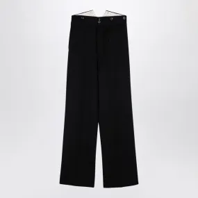 BARATHEA BLACK WOOL TROUSERS