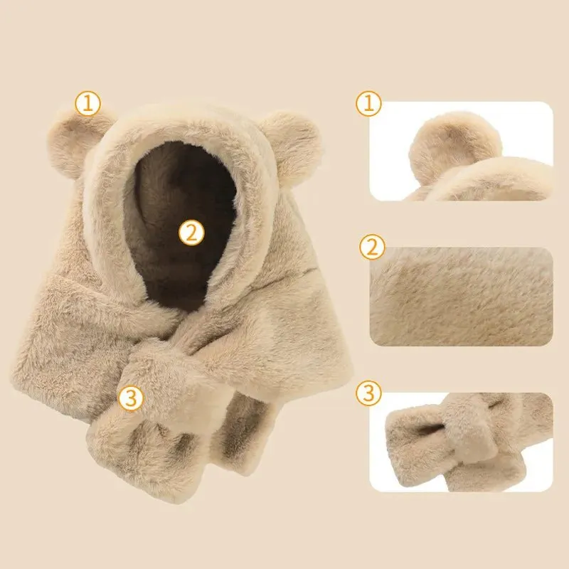 Bear Cub Cozy Hat Scarf Set for Babies