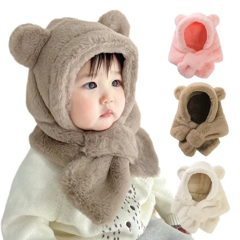 Bear Cub Cozy Hat Scarf Set for Babies