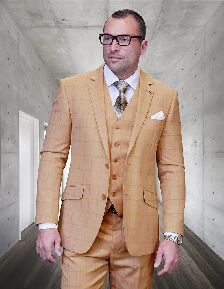 BERGAMO 3 PC CAMEL MODERN FIT SUIT