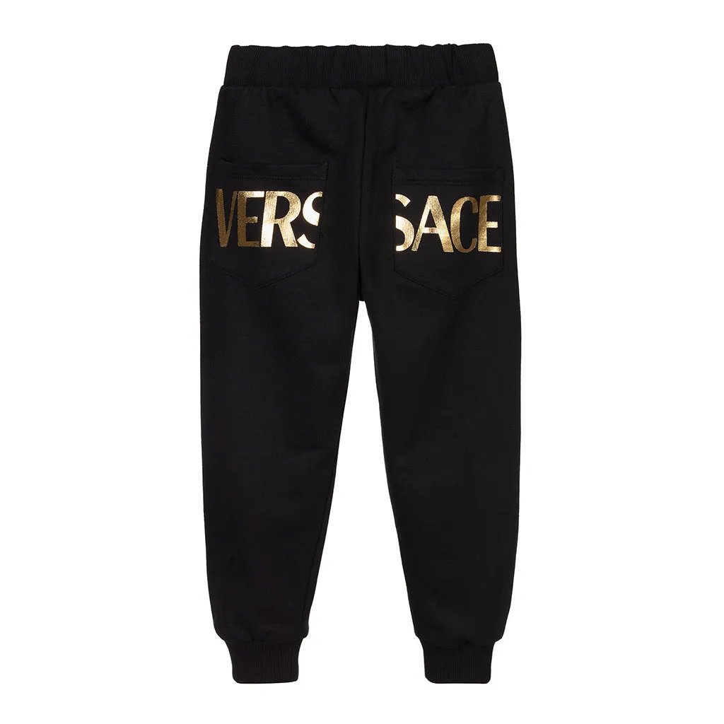 Black Greca Print Sweatpants