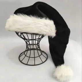 Black Plush Long Christmas Hat