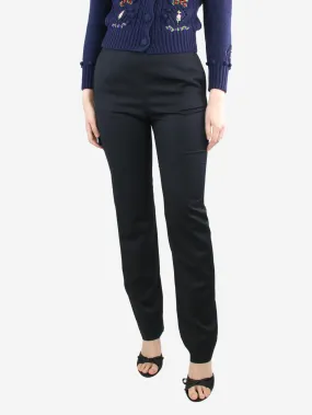 Black slim-fit wool trousers - size UK 12