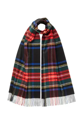 Black Stewart Tartan Merino Scarf