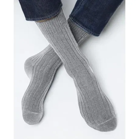 Bleuforet Men's Cashmere Ribbed Socks