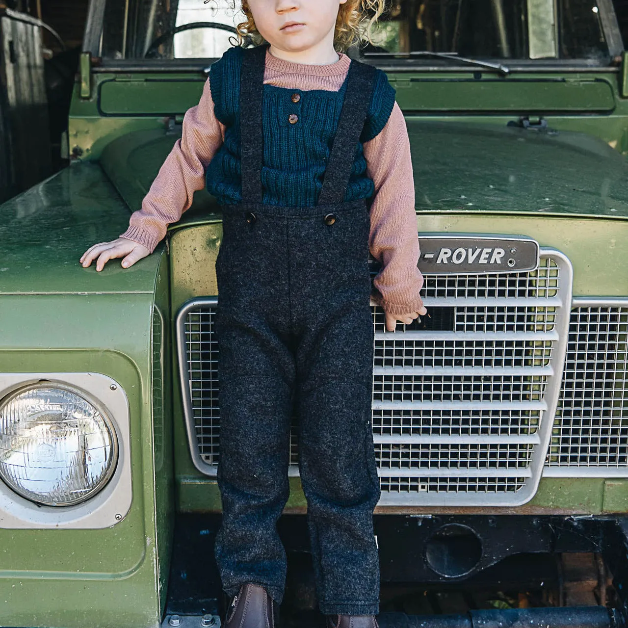 Boiled Wool Dungarees (1-8y)