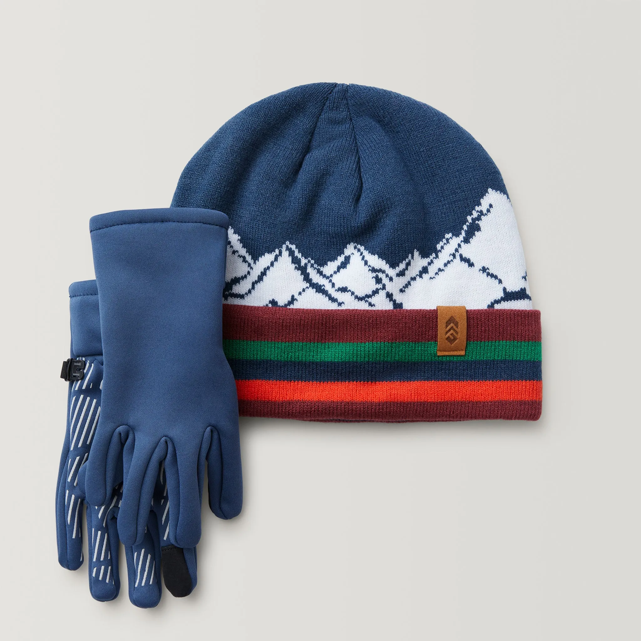 Boys' Mountain Knit Beanie & Glove Set