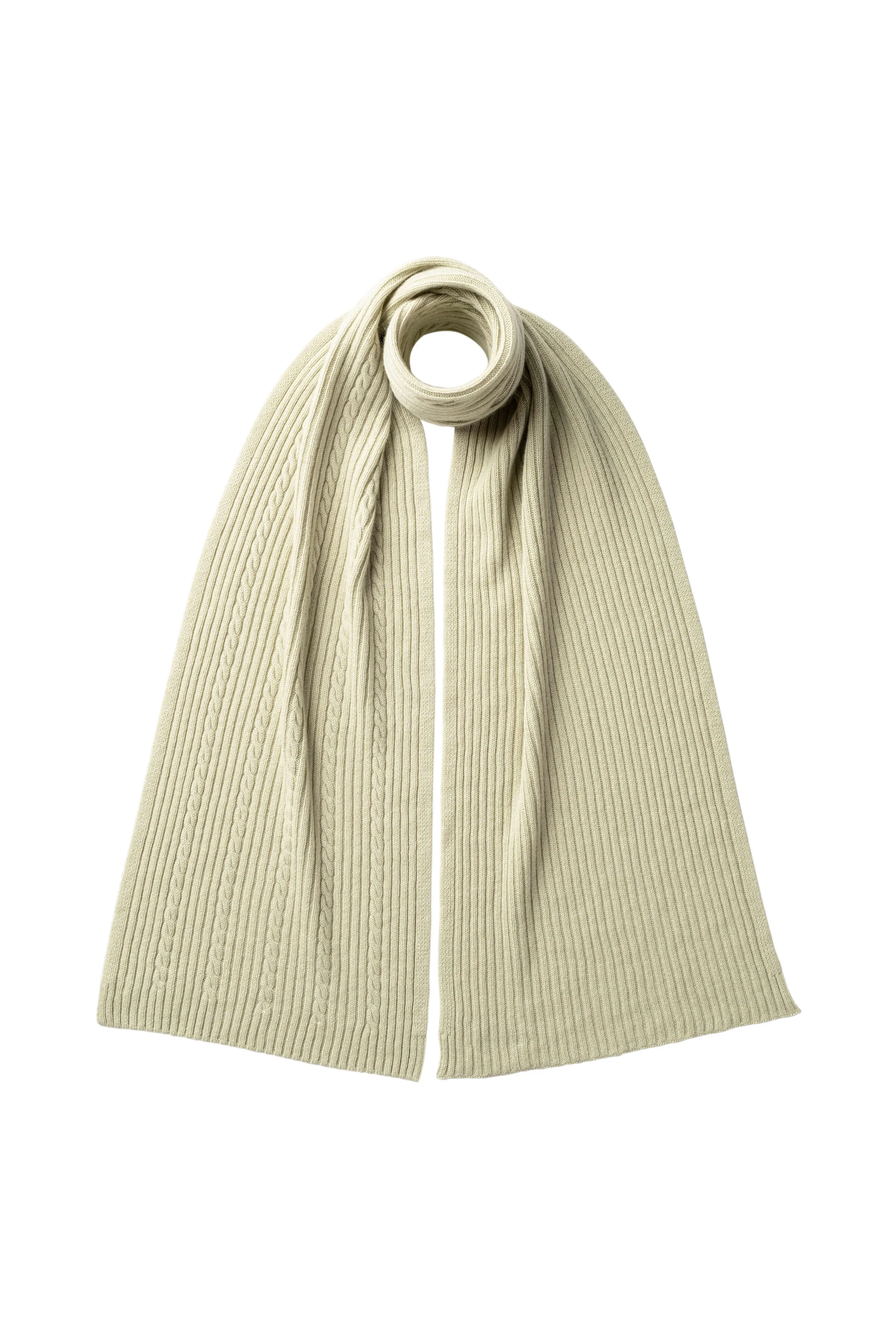 Cable & Rib Cashmere Scarf