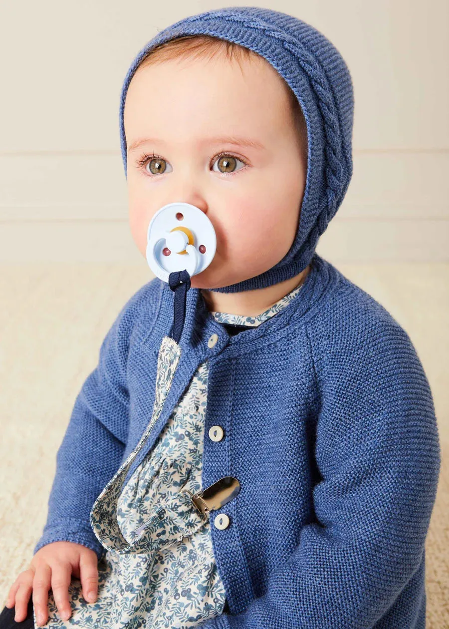 Cable Detail Cardigan In French Blue (6mths-3yrs)