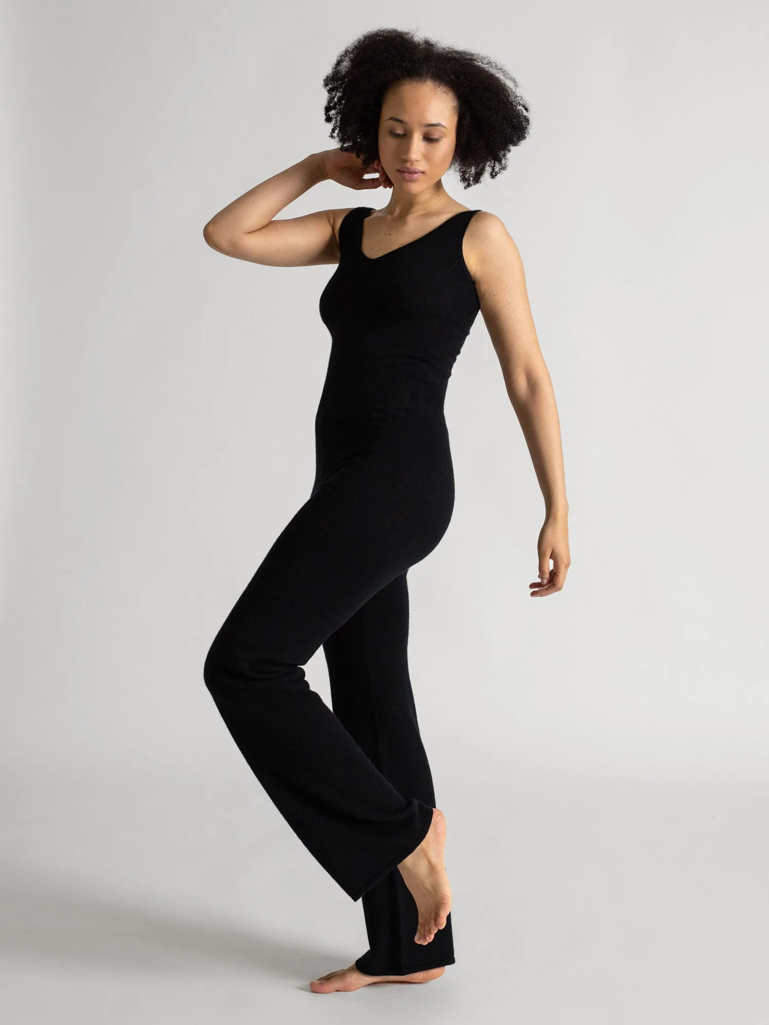 Cashmere jumpsuit "Savasana" - black