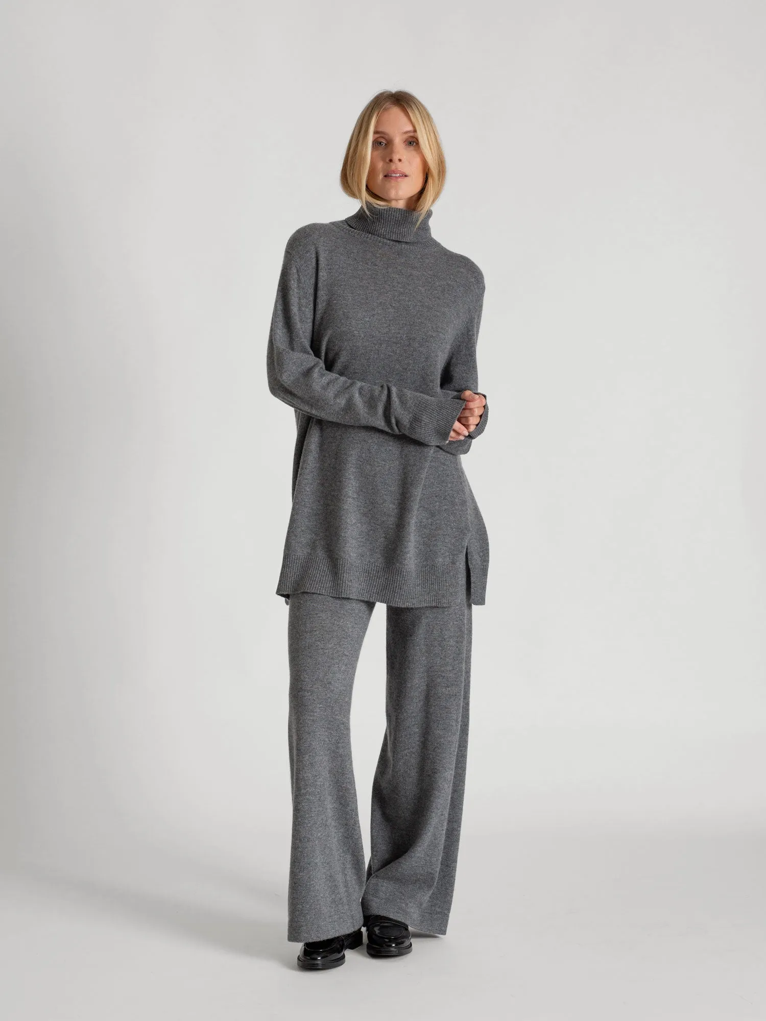 Cashmere pants "Dagny" - dark grey