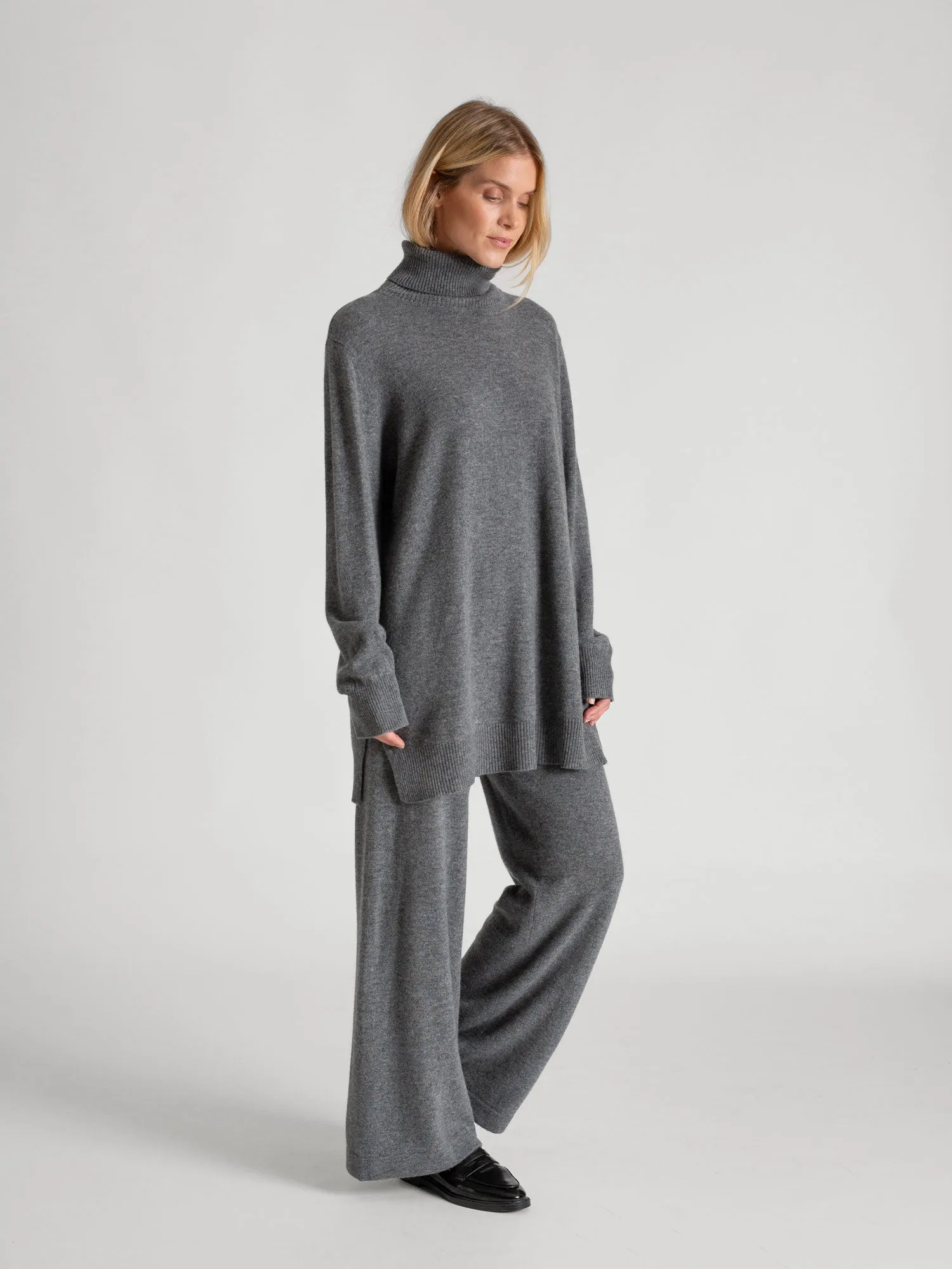 Cashmere pants "Dagny" - dark grey