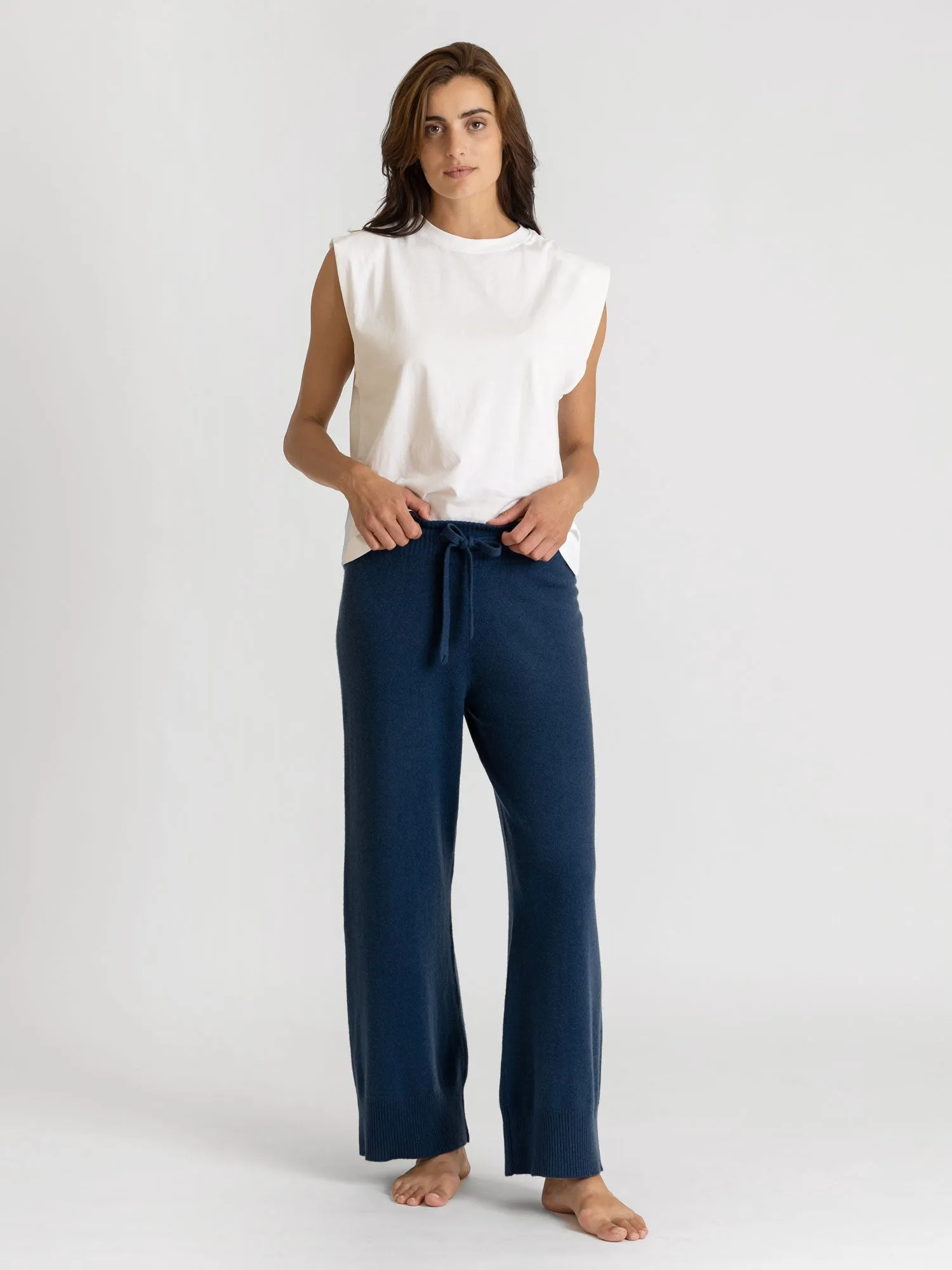 Cashmere pants "Lux pants" - mountain blue