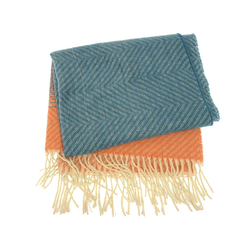 Chevron and Stripe Fringe Scarf by Joy Susan