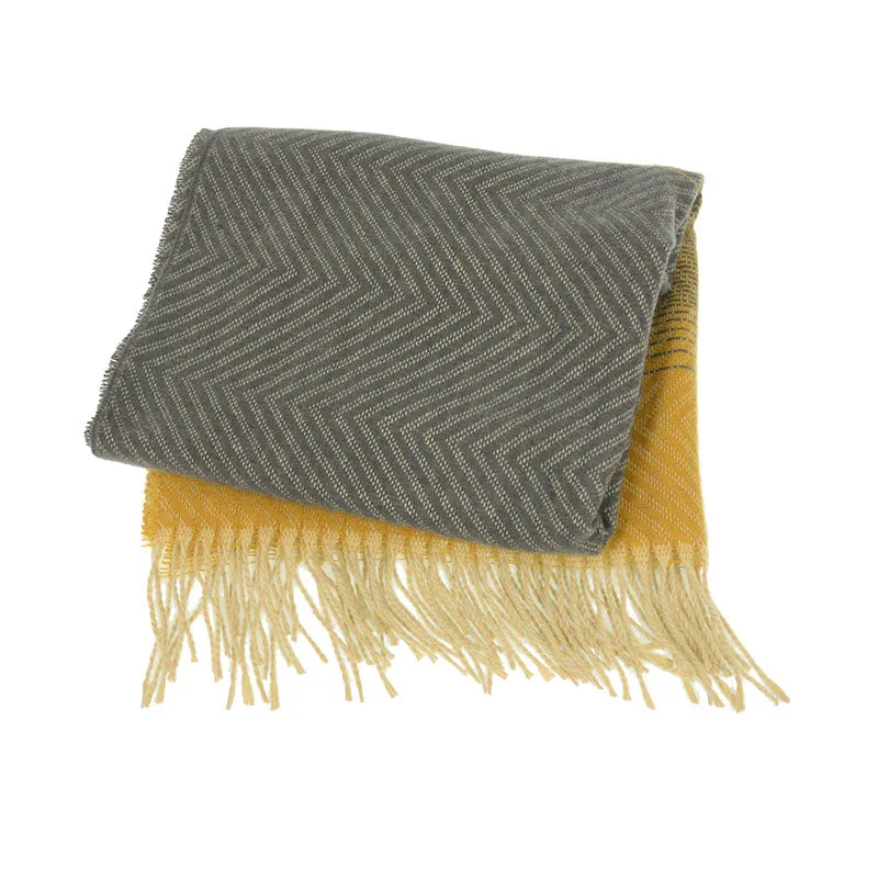 Chevron and Stripe Fringe Scarf by Joy Susan