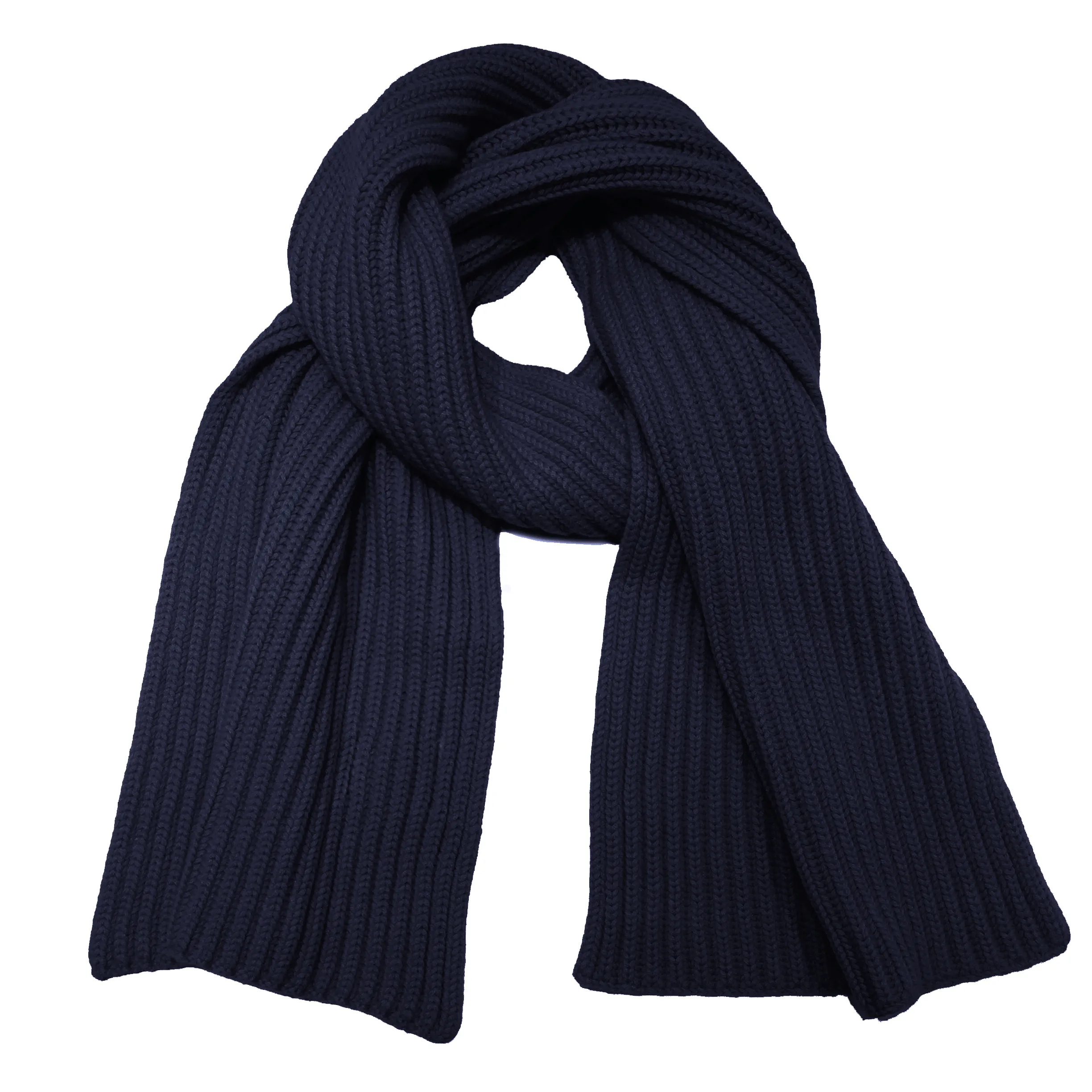 Chunky Ribbed Knit Cashmere Scarf