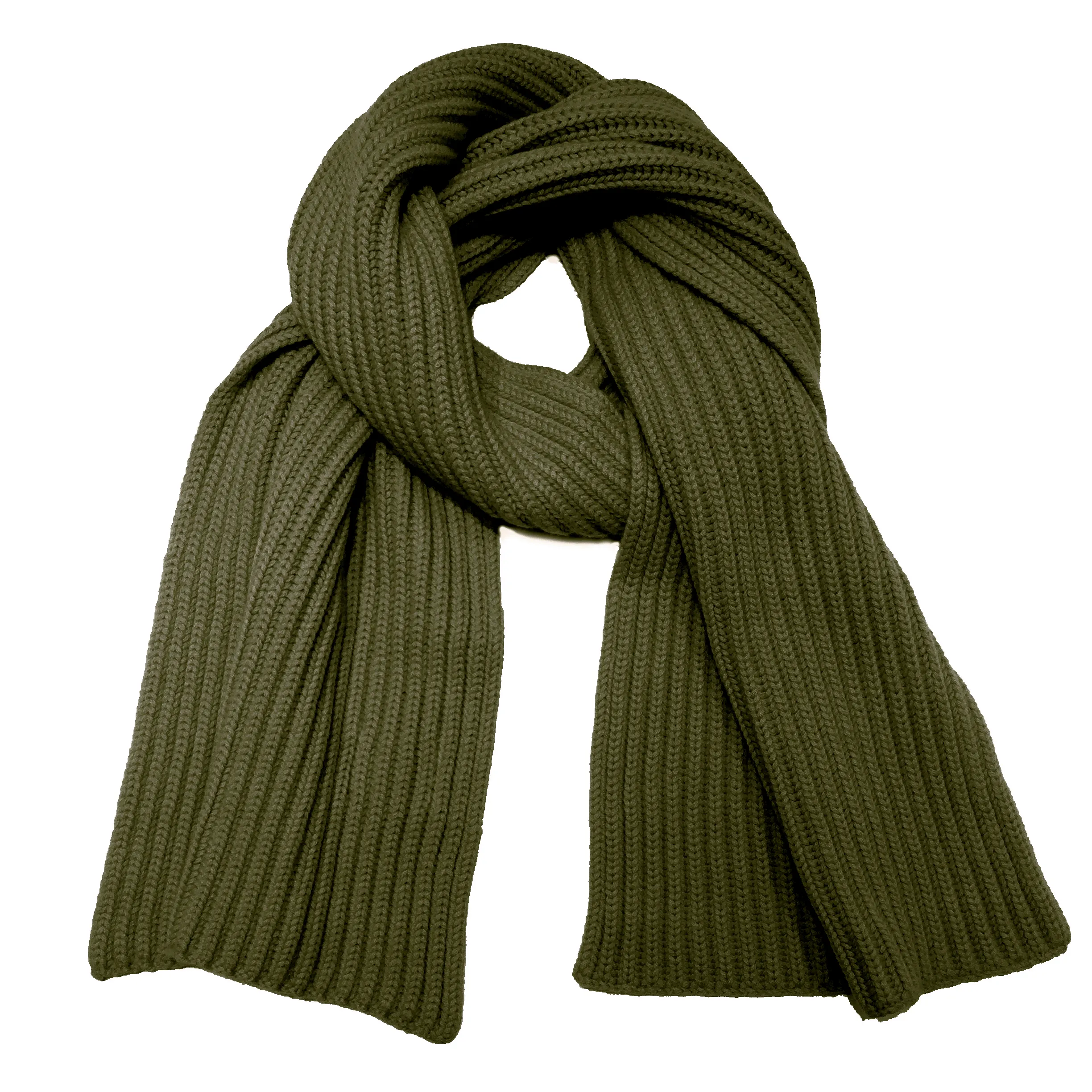 Chunky Ribbed Knit Cashmere Scarf