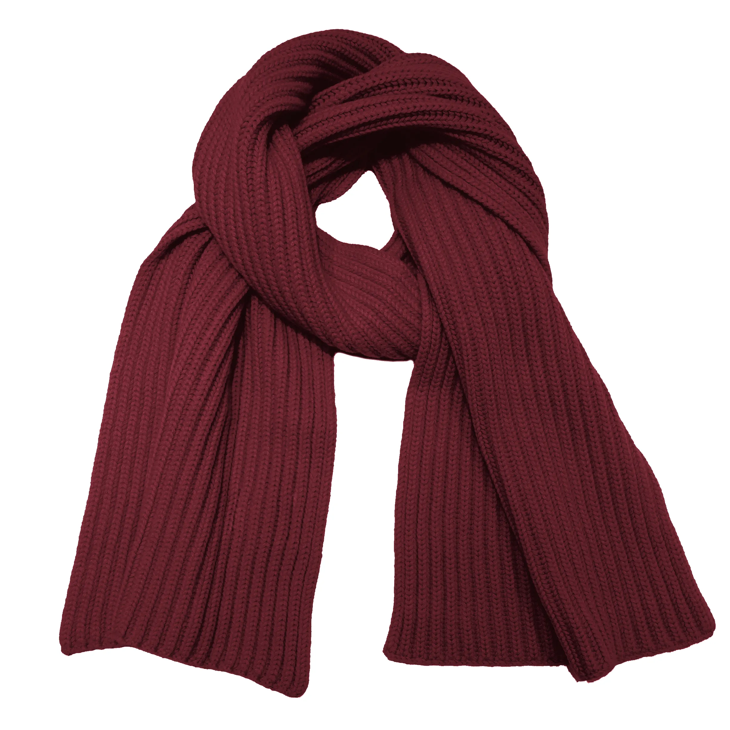 Chunky Ribbed Knit Cashmere Scarf