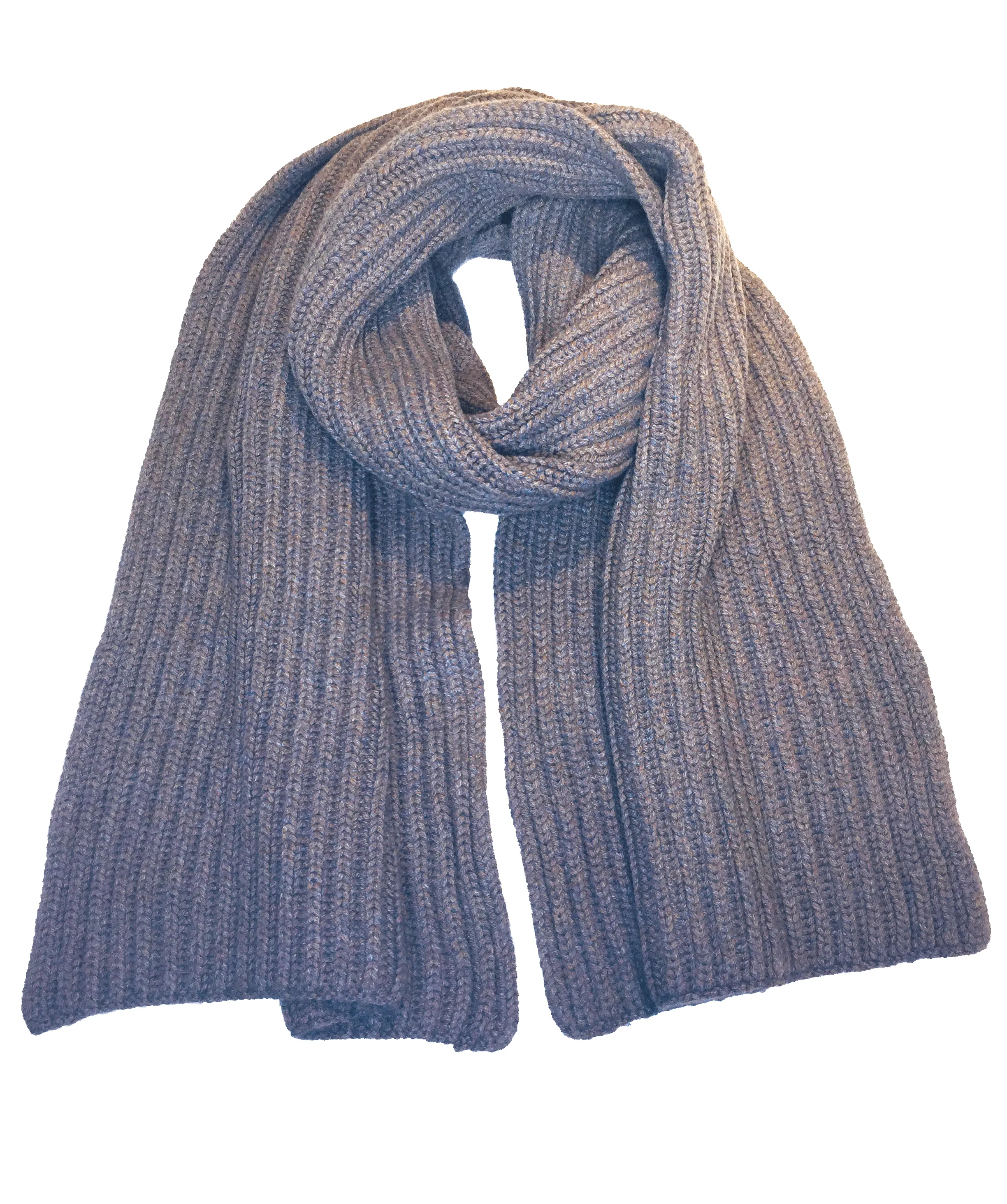 Chunky Ribbed Knit Cashmere Scarf