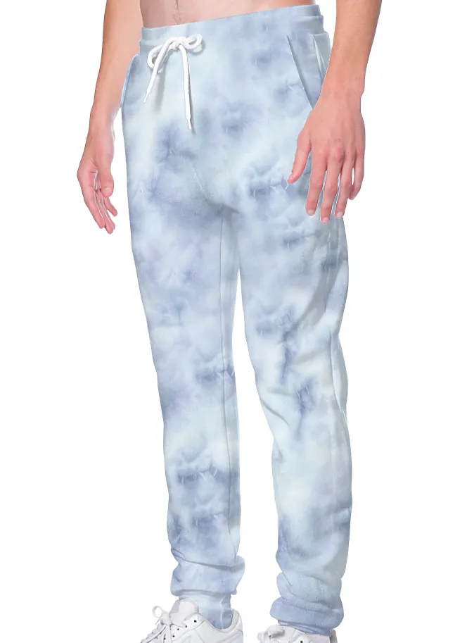 Cloud Distressed Tie Dye Fleece Jogger Sweatpant Made in USA 3557