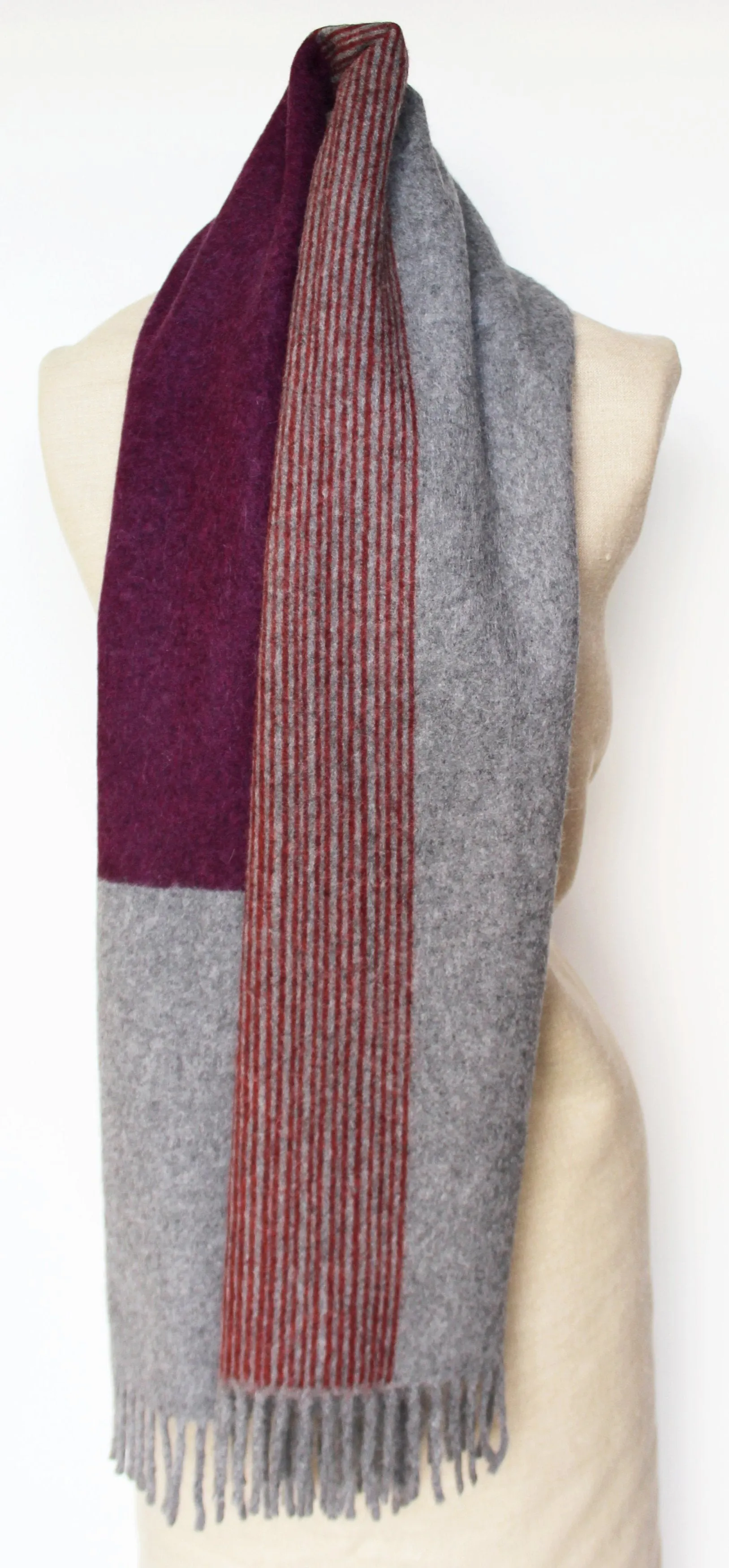 Colour Block hand printed Angora Wool scarf - Staffa 5 womenswear