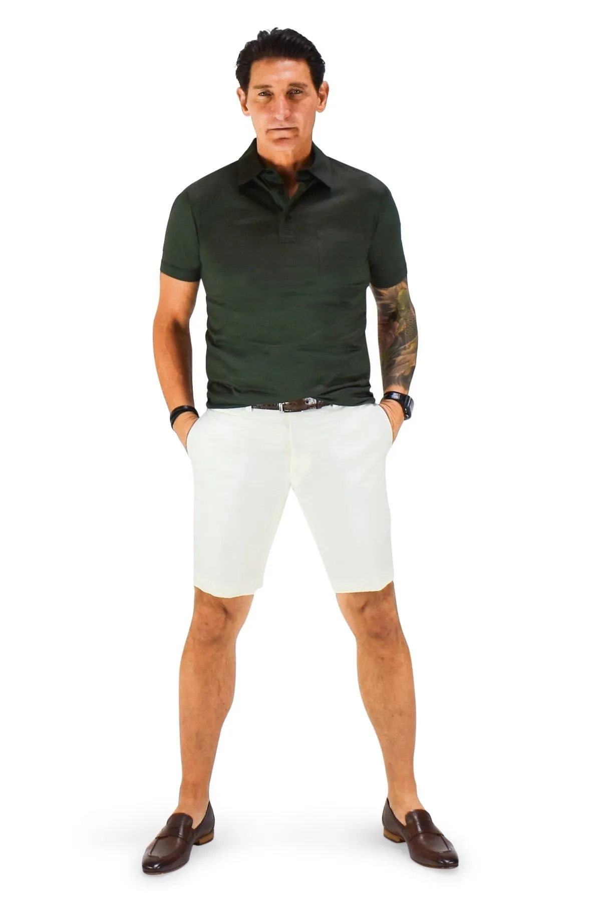 David August Off White Summer Wool Linen Shorts - Cut-to-Order