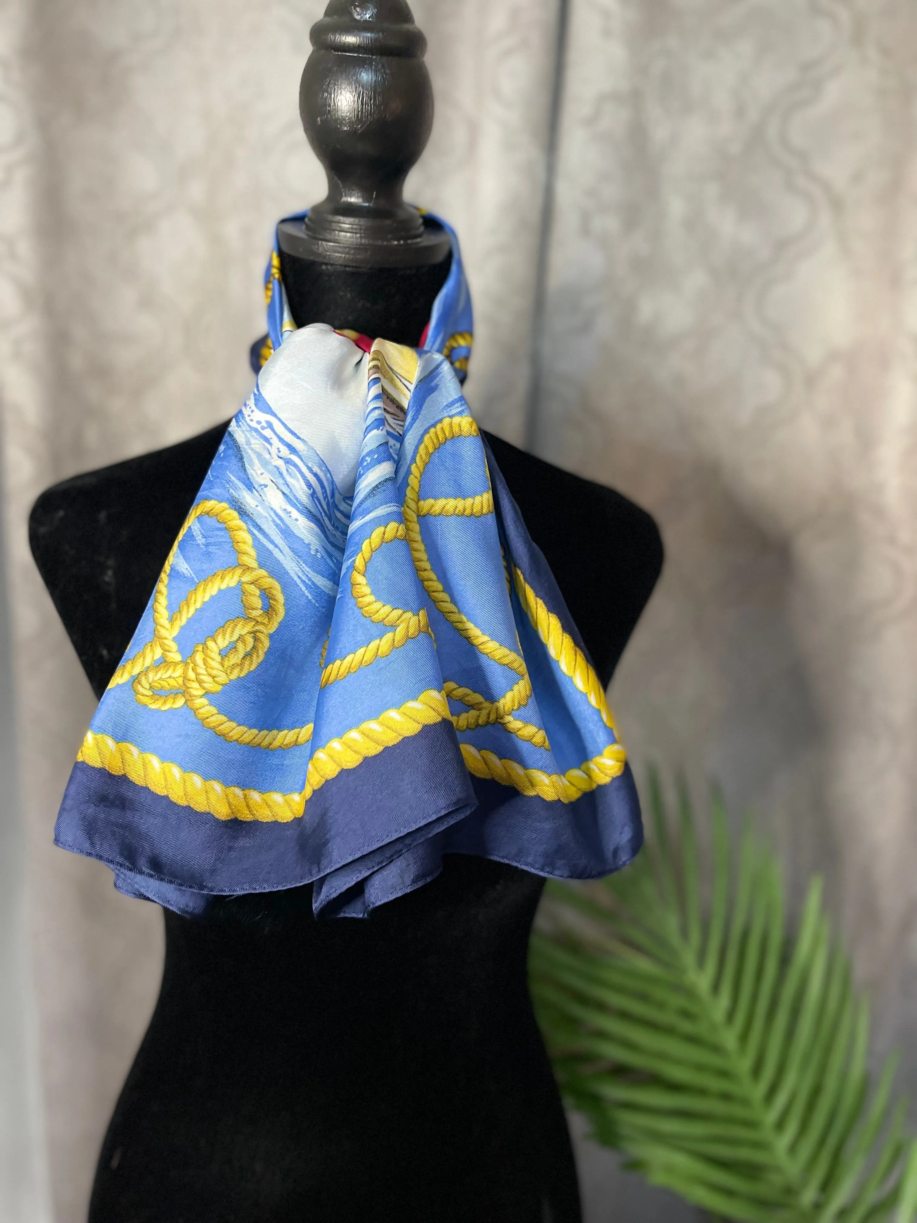 Designer Ann Taylor Sailboat Silk Scarf