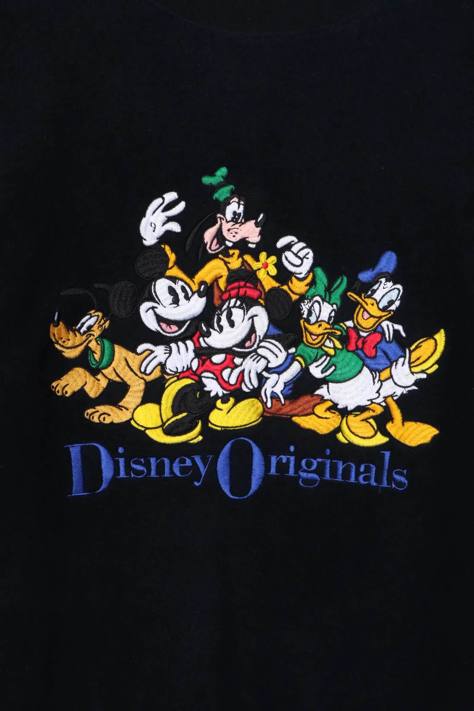 DISNEY Mickey Mouse & Friends Embroidered Fleece Sweatshirt (XL)