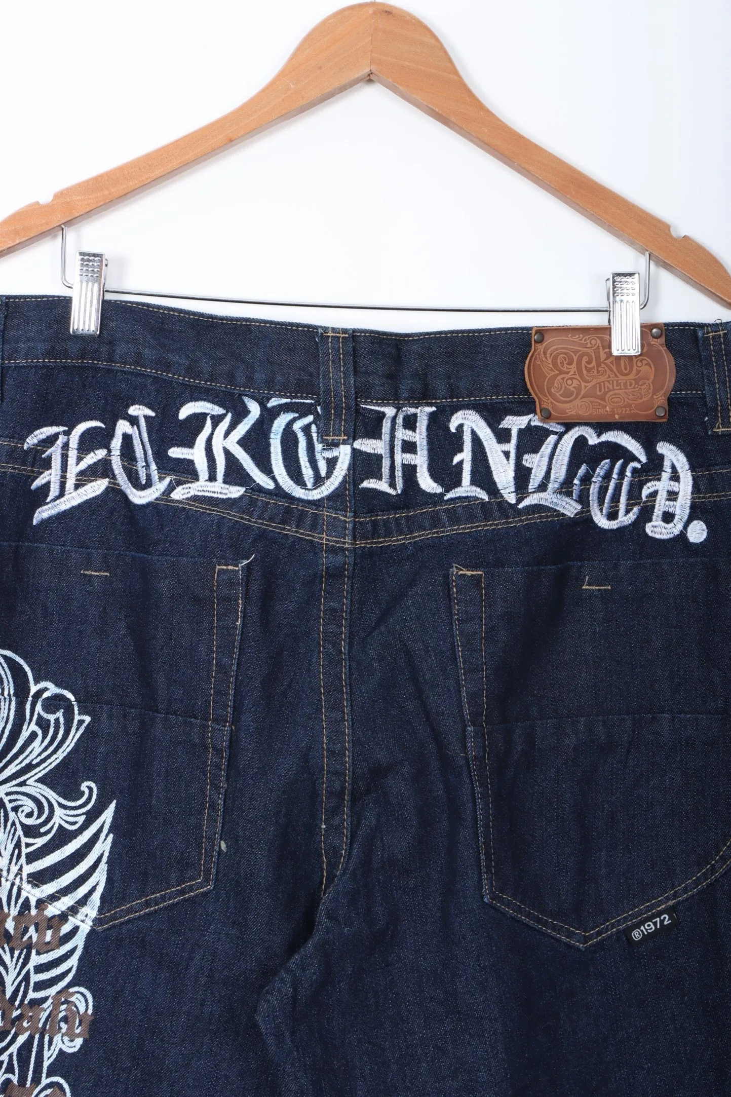 ECKO UNLTD 72 Embroidered Spell Out Y2K Jeans (38)