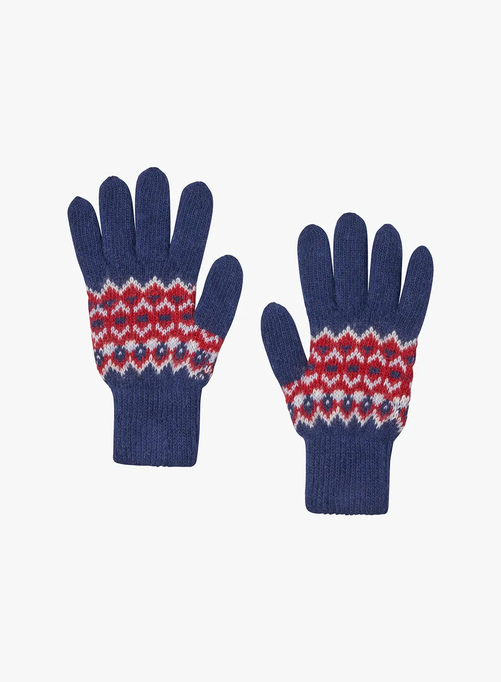 Fair Isle Gloves in Navy