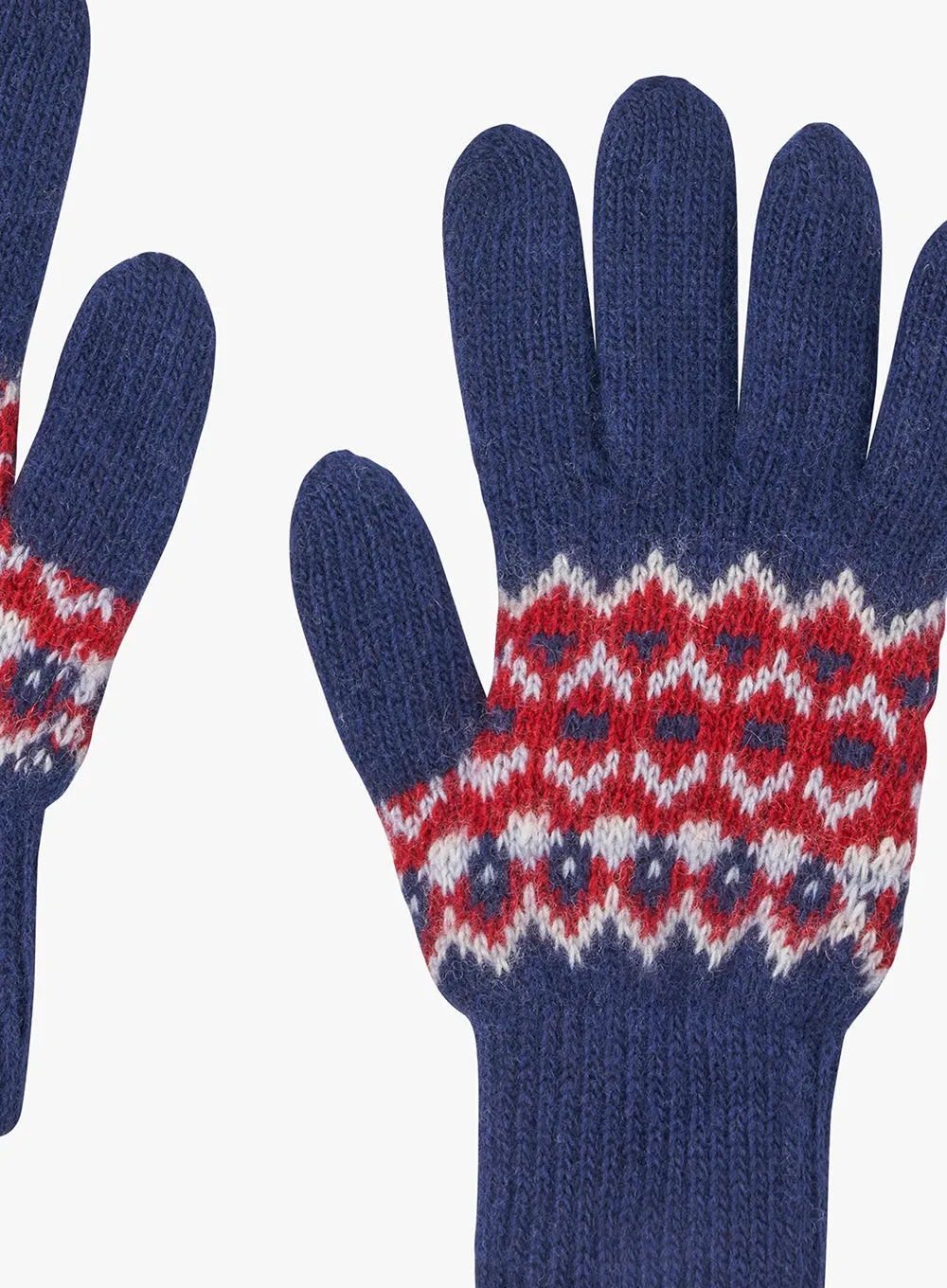 Fair Isle Gloves in Navy