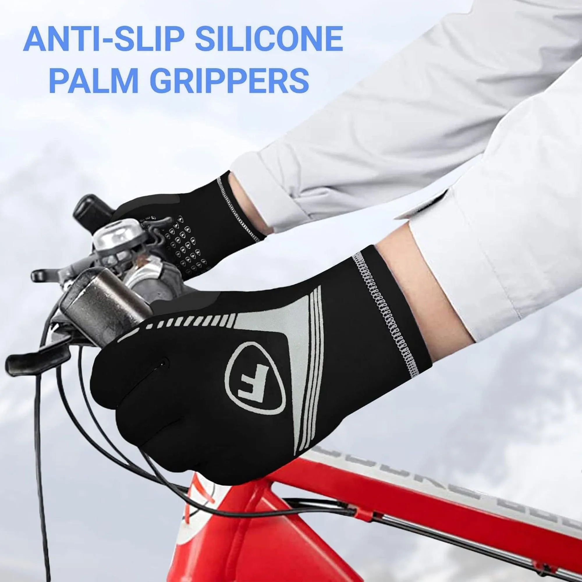 Fdx Frost Black Full Finger Winter Cycling Gloves