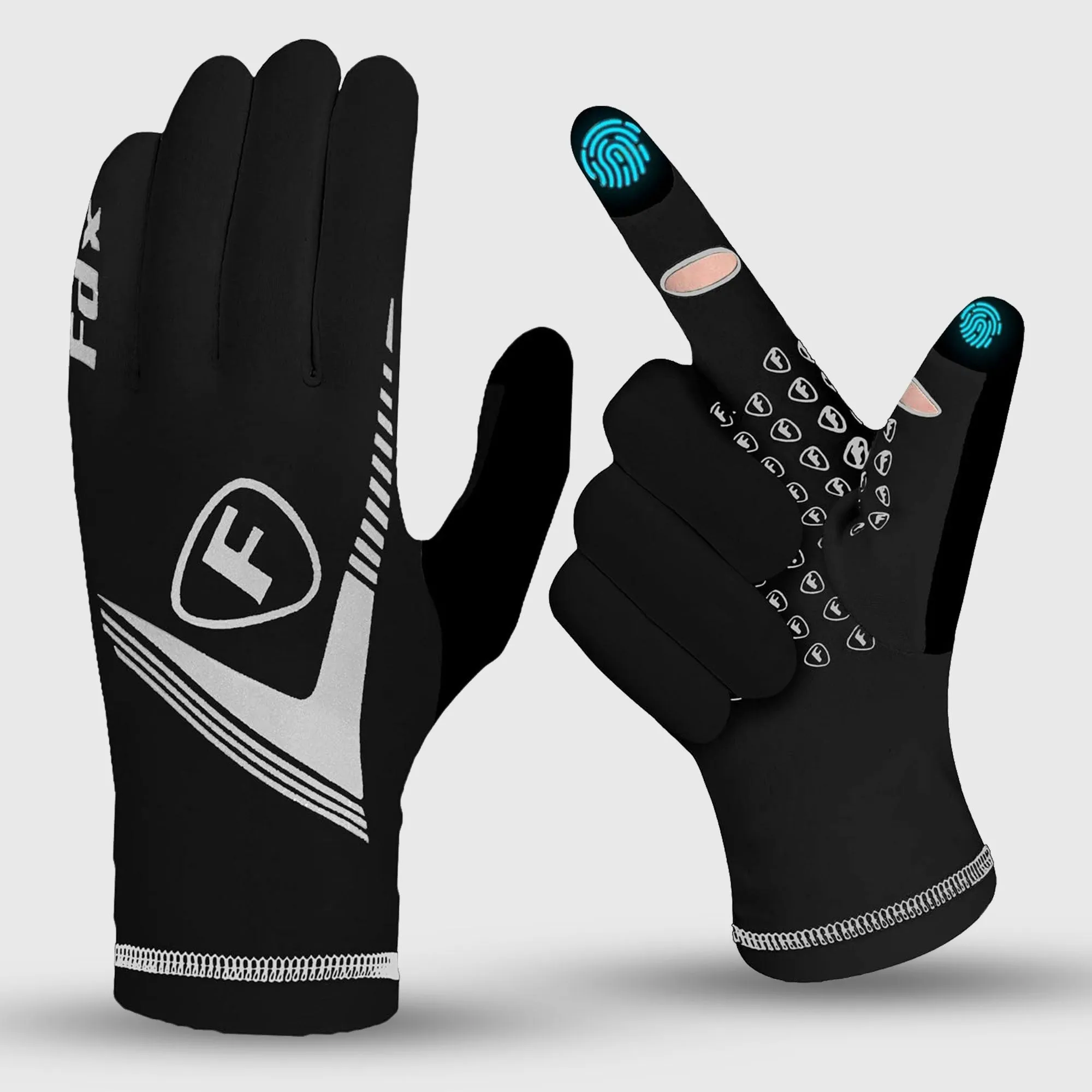 Fdx Frost Black Full Finger Winter Cycling Gloves