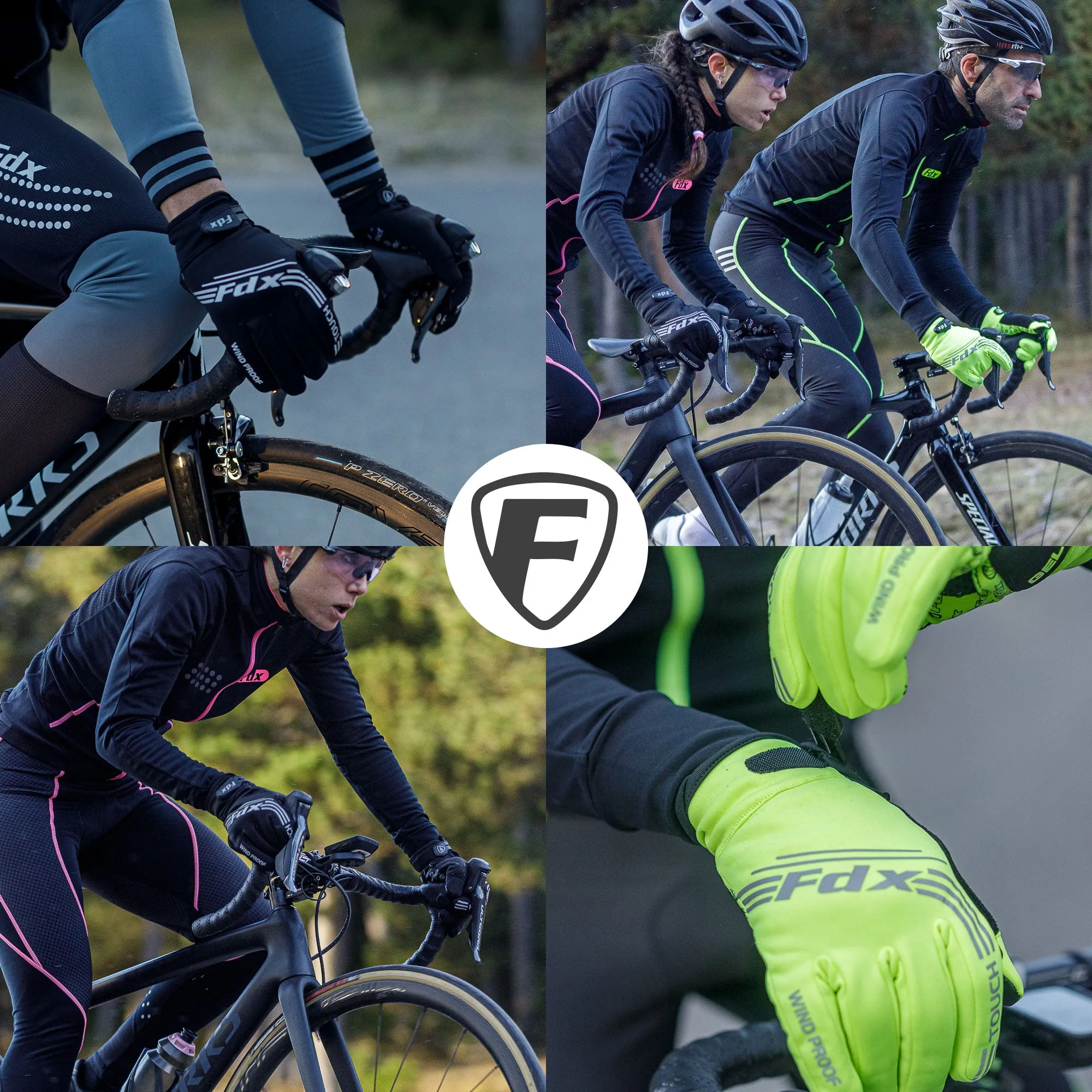 Fdx Subzero Black Full Finger Winter Cycling Gloves